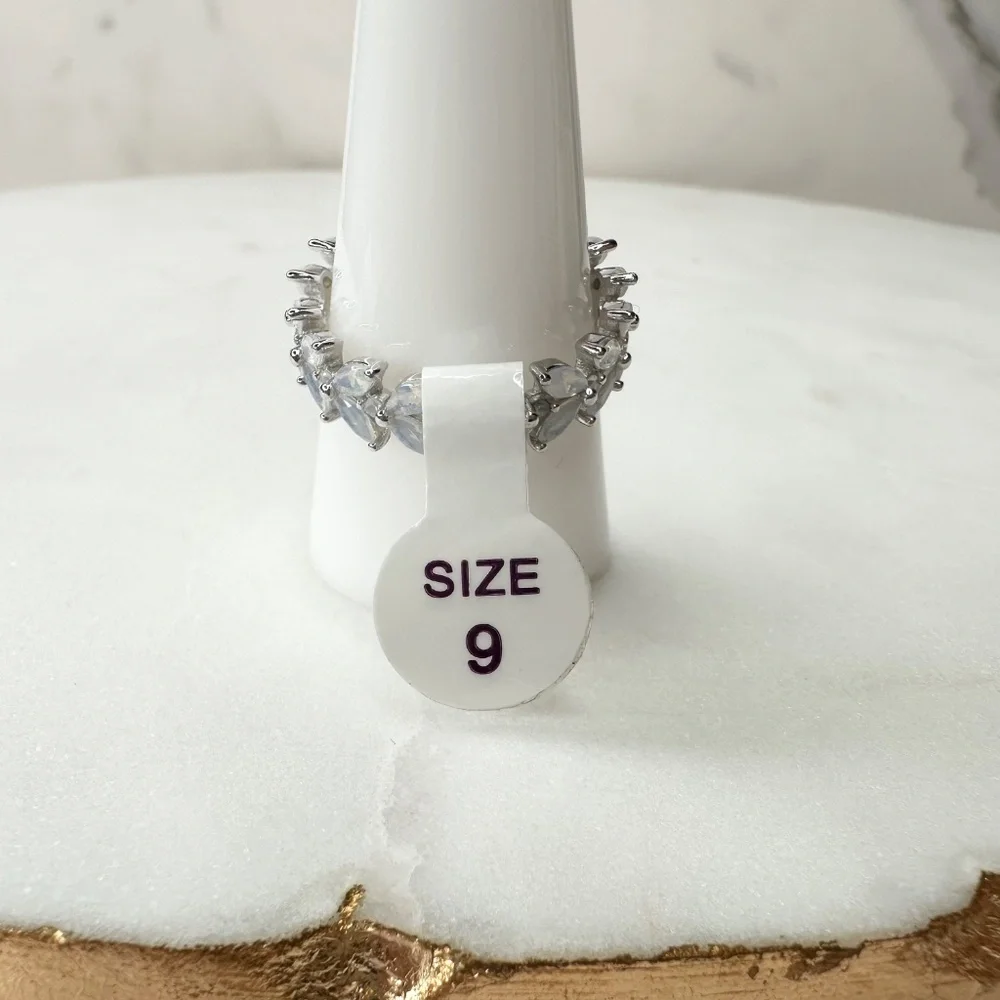 Bomb Party Twice As Nice Sterling Silver Ice Crystal Ring Size 9 NWT RBP7456